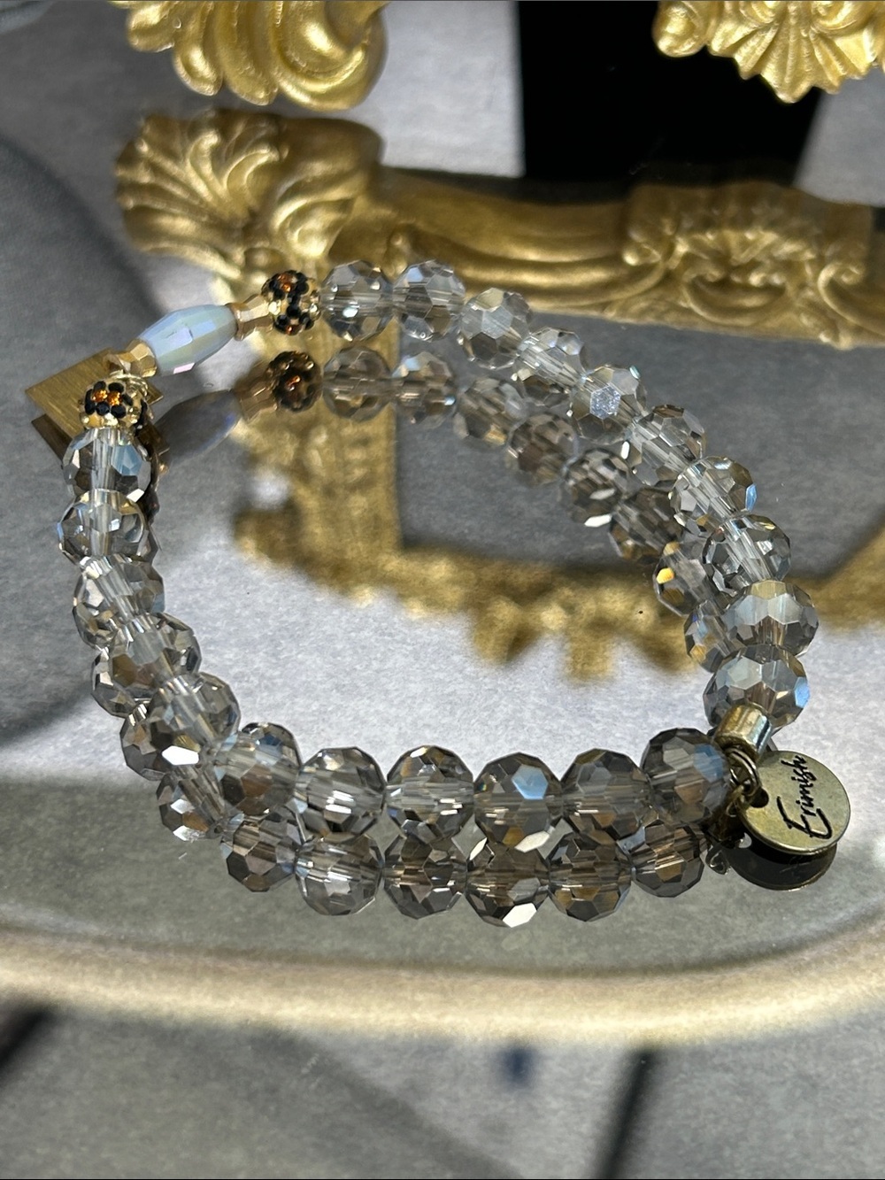 Erimish Jewelry Crystal Stretch Bracelet - Gray